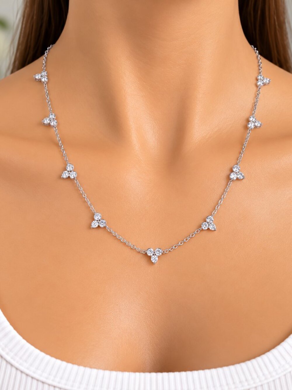 NWT Marchesa Silver Necklace with Heart & Star Accents
